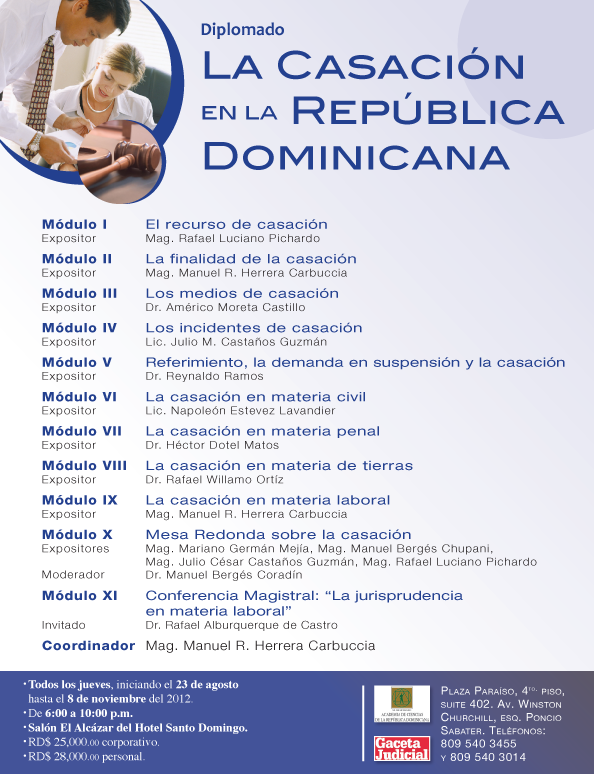diplomado la casacion en la republica dominicana